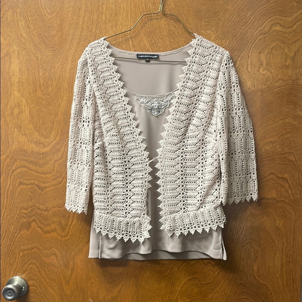 Charming Charlie Lace Cardigan in Cream